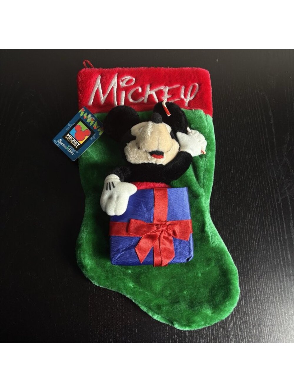 Vintage 90s Santa's Best Mickey Unlimited 3D Christmas Stocking Mickey Mouse NEW